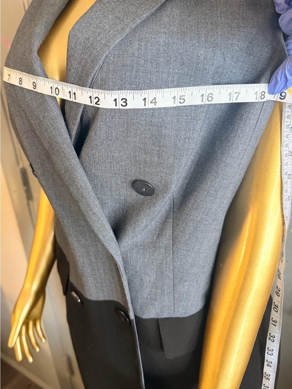 Calvin Klein Gray and White Label Wool Blazer - Picture 4 of 8
